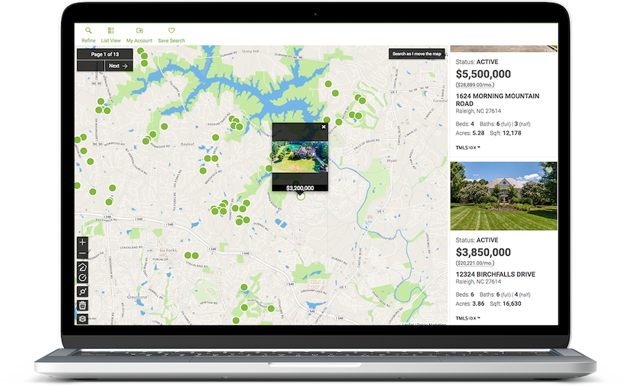 map with dots on active properties